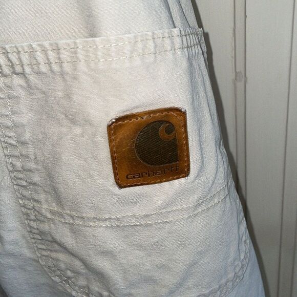 Carhartt light khaki flat front cotton shorts - Picture 4 of 7